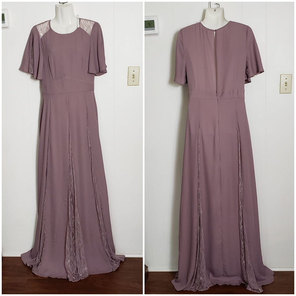 ASOS DESIGN Tall maxi dress with lace panels and blouson bodice